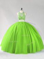 Low Price Beading Quince Ball Gowns Backless Sleeveless Floor Length