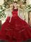 Glorious Scoop Sleeveless Tulle Sweet 16 Quinceanera Dress Ruffled Layers Lace Up