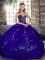 Luxury Sweetheart Sleeveless Lace Up Ball Gown Prom Dress Purple Tulle