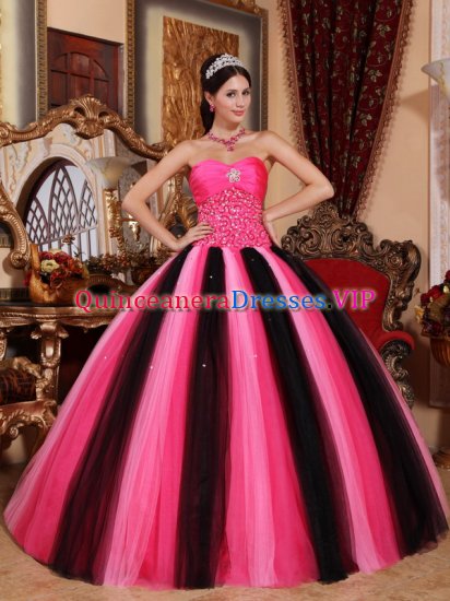 Modest Multi-color Sweetheart Quinceanera Dress with Tulle Beading In In Eagle Grove Iowa/IA - Click Image to Close