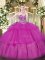 Colorful Organza Sleeveless Floor Length Ball Gown Prom Dress and Beading and Ruffled Layers