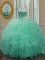 Scoop Sleeveless Sweet 16 Quinceanera Dress Floor Length Beading and Ruffles Apple Green Organza
