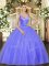Amazing Sleeveless Floor Length Beading Lace Up Sweet 16 Quinceanera Dress with Lavender
