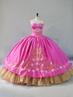 Stunning Sweetheart Sleeveless Lace Up Quinceanera Dress Rose Pink Satin(SKU PSSW1115BIZ)