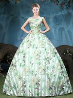 Fine Straps Sleeveless Tulle 15 Quinceanera Dress Appliques and Pattern Lace Up