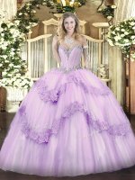 Tulle Sleeveless Floor Length Vestidos de Quinceanera and Beading and Appliques(SKU SJQDDT1329002-1BIZ)