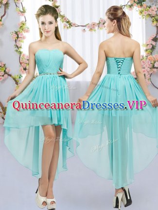 Sleeveless Beading Lace Up Damas Dress