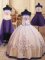 Fantastic Four Piece White Zipper Quinceanera Gown Beading and Embroidery Sleeveless Floor Length