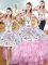 Designer Rose Pink Sweetheart Neckline Embroidery and Ruffled Layers Sweet 16 Quinceanera Dress Sleeveless Lace Up