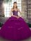 Beauteous Sweetheart Sleeveless Lace Up Quinceanera Gowns Fuchsia Tulle