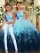 Multi-color Tulle Lace Up 15 Quinceanera Dress Sleeveless Floor Length Lace and Ruffles