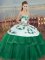 Floor Length Green Quinceanera Gown Sweetheart Sleeveless Lace Up