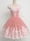 Glorious Square Cap Sleeves Tulle Damas Dress Lace Zipper