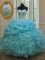 Organza Sleeveless Floor Length Quince Ball Gowns and Beading and Pick Ups
