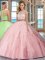 Smart Scoop Baby Pink Zipper Ball Gown Prom Dress Beading and Ruffles Sleeveless Floor Length