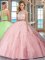 Smart Scoop Baby Pink Zipper Ball Gown Prom Dress Beading and Ruffles Sleeveless Floor Length