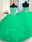 Organza Sleeveless Floor Length Military Ball Dresses and Beading and Ruffles