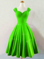 Green A-line Ruching Damas Dress Lace Up Taffeta Sleeveless Mini Length(SKU SWBD133-4BIZ)