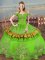 Satin Sleeveless Floor Length Ball Gown Prom Dress and Embroidery