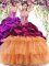 Deluxe Multi-color Sweetheart Lace Up Beading and Ruffled Layers and Pick Ups 15 Quinceanera Dress Brush Train Sleeveless