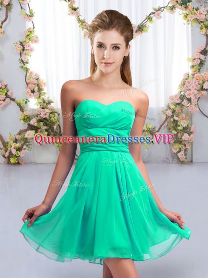 Super Sweetheart Sleeveless Chiffon Dama Dress Ruching Lace Up - Click Image to Close