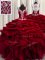 See Through Wine Red Zipper Quinceanera Dresses Beading and Ruffles and Sequins Sleeveless Floor Length