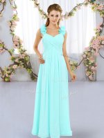 High End Straps Sleeveless Chiffon Damas Dress Hand Made Flower Lace Up(SKU BMT0448-4BIZ)