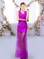 Comfortable Floor Length Purple Dama Dress Tulle Sleeveless Lace(SKU BMT0497-4BIZ)