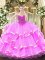 Noble Floor Length Fuchsia 15 Quinceanera Dress Sweetheart Sleeveless Lace Up