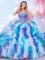 Multi-color Lace Up Sweetheart Beading and Ruffles Sweet 16 Dresses Organza Sleeveless