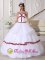 Dumas TX Appliques Decorate Bodice Best White and Wine Red Organza Quinceanera Dresses