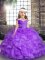 Hot Selling Lavender Lace Up Pageant Dress for Teens Beading and Ruffles Sleeveless Floor Length