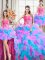 Four Piece Ball Gowns Sweet 16 Dress Multi-color Sweetheart Organza and Tulle Sleeveless Floor Length Zipper
