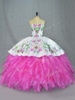 Enchanting Organza Sweetheart Sleeveless Lace Up Embroidery and Ruffles 15th Birthday Dress in Lilac(SKU PSSW0957BIZ)