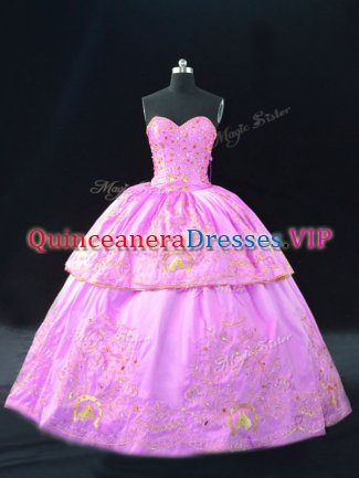 Latest Sleeveless Embroidery Lace Up Quince Ball Gowns