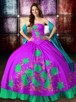 Pretty Multi-color Sleeveless Embroidery Floor Length Military Ball Dresses(SKU XBQD015-9BIZ)