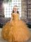 Orange Pageant Gowns Party and Wedding Party with Beading and Ruffles Straps Sleeveless Lace Up