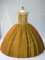 Trendy Sleeveless Floor Length Beading Lace Up 15th Birthday Dress with Brown