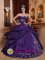 Eggplant Purple Embroidery Sweetheart Quinceanera Dresses With Ruched Bodice Taffeta in Ruhpolding