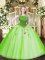 Scoop Sleeveless 15th Birthday Dress Floor Length Beading Tulle