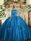 Most Popular Satin Sleeveless Floor Length Quinceanera Dress and Ruching