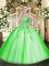 Tulle Lace Up Sweet 16 Dresses Sleeveless Floor Length Appliques