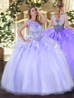 Hot Selling Lavender Sweet 16 Quinceanera Dress Sweet 16 and Quinceanera with Beading Scoop Sleeveless Zipper(SKU SJQDDT1187002BIZ)