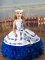 Royal Blue Straps Neckline Embroidery and Ruffles Pageant Dress Wholesale Sleeveless Lace Up