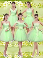 Trendy Sweetheart Neckline Lace and Belt Dama Dress for Quinceanera Sleeveless Lace Up