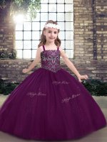 Eggplant Purple Sleeveless Beading Floor Length Girls Pageant Dresses(SKU PAG1247-3BIZ)