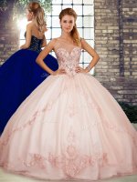 Exquisite Sleeveless Lace Up Floor Length Beading and Embroidery Sweet 16 Dresses(SKU SJQDDT2128002-16BIZ)