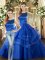 Cheap Royal Blue Scoop Lace Up Ruffled Layers 15 Quinceanera Dress Sleeveless
