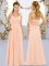 Peach Empire Hand Made Flower Damas Dress Lace Up Chiffon Sleeveless Floor Length