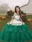 Cheap Turquoise Tulle Lace Up Pageant Gowns For Girls Sleeveless Floor Length Embroidery and Ruffled Layers